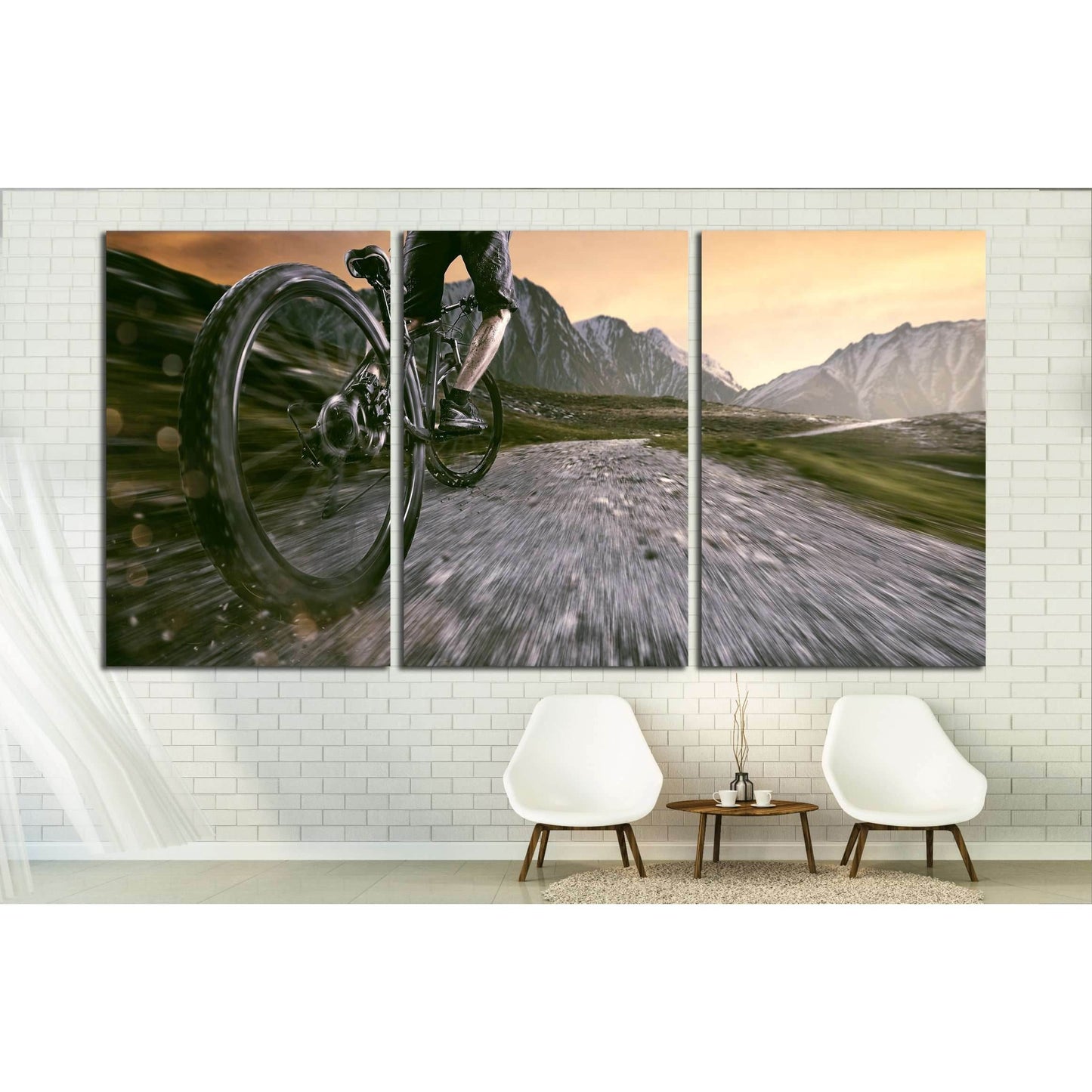 Mountainbiker goes uphill №3254 Ready to Hang Canvas PrintCanvas art arrives ready to hang, with hanging accessories included and no additional framing required. Every canvas print is hand-crafted, made on-demand at our workshop and expertly stretched aro