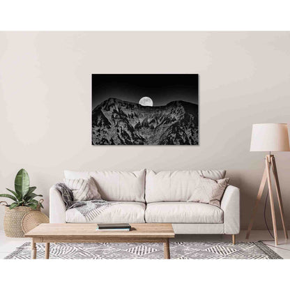 Mountains at night №D2830 Ready to Hang Canvas Print - Zellart Canvas Prints 0new, ALL_Products, Black & White Wall Art