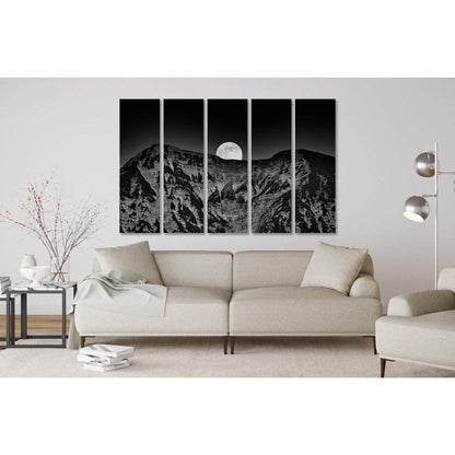 Mountains at night №D2830 Ready to Hang Canvas Print - Zellart Canvas Prints 0new, ALL_Products, Black & White Wall Art
