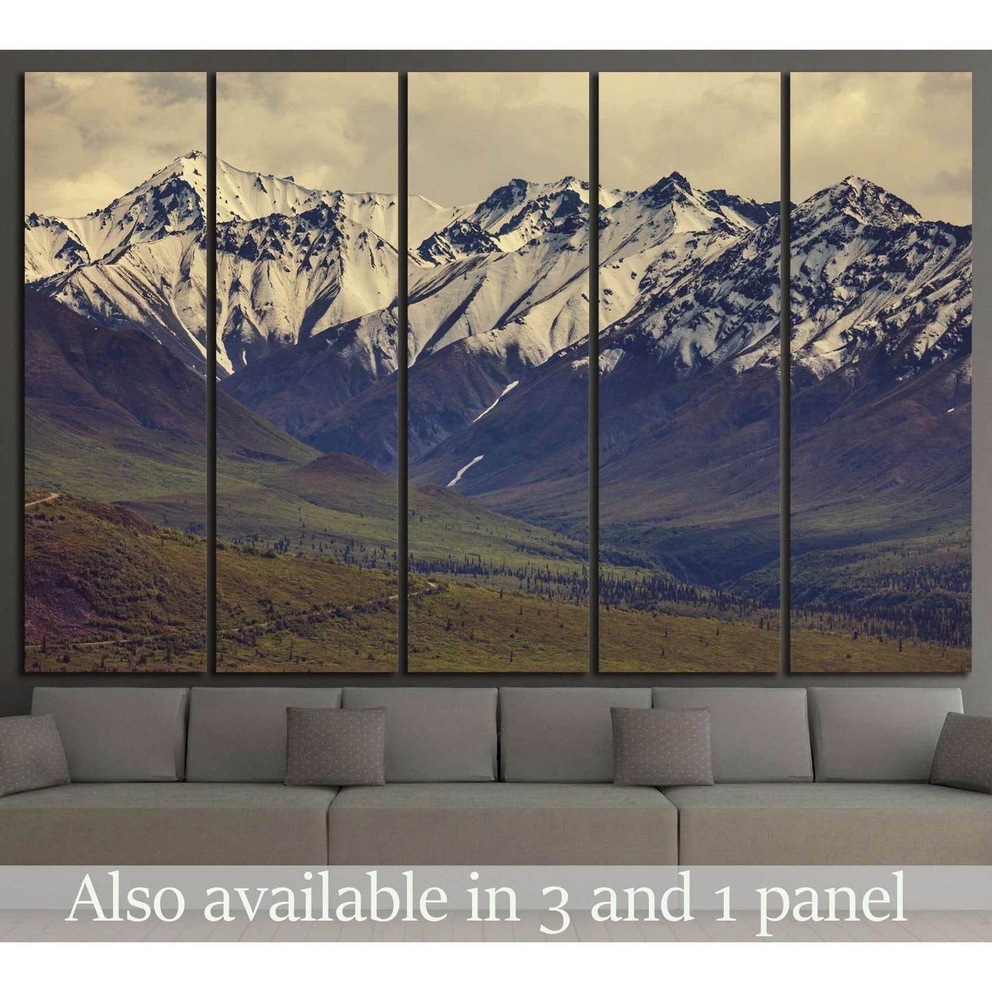 Mountains in Alaska №639 Ready to Hang Canvas Print - Zellart Canvas Prints ALL_Products, s-639