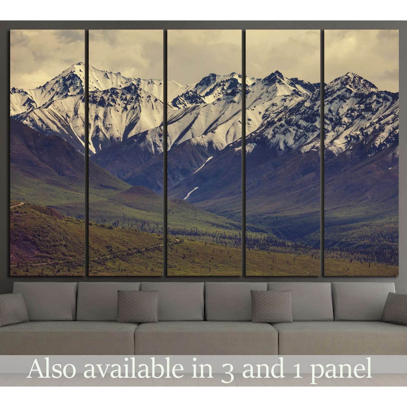 Mountains in Alaska №639 Ready to Hang Canvas Print - Zellart Canvas Prints ALL_Products, s-639