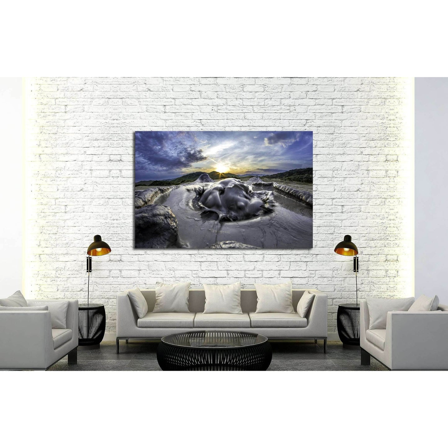 mud volcano №2915 Ready to Hang Canvas Print - Zellart Canvas Prints ALL_Products, s-2915