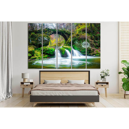 Mullerthal Region Luxembourg Waterfall №SL463 Ready to Hang Canvas Print - Zellart Canvas Prints 0new, ALL_Products, Waterfall, Waterfall Wall Art