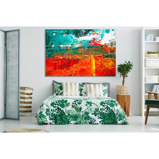 Multicolored Abstract Painting №SL556 Ready to Hang Canvas Print - Zellart Canvas Prints 0new, ALL_Products, Oil Painting Wall Art