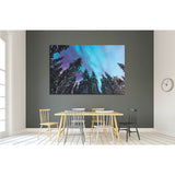 multicolored green vibrant Aurora Borealis, Aurora Polaris, Norway, Scandinavia №1911 Ready to Hang Canvas Print
