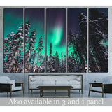 multicolored green vibrant Aurora Borealis, Aurora Polaris, Norway, Scandinavia №1997 Ready to Hang Canvas Print