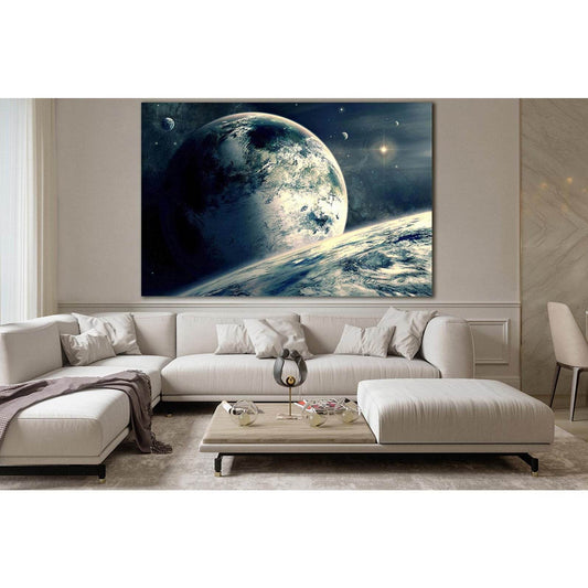 Mysterious Planets In Far Space №SL393 Ready to Hang Canvas Print - Zellart Canvas Prints 0new, ALL_Products, Astronomy & Space Canvas Wall Art