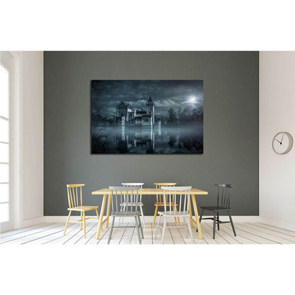 Mystic Water castle in moonlight №1799 Ready to Hang Canvas PrintCanvas art arrives ready to hang, with hanging accessories included and no additional framing required. Every canvas print is hand-crafted, made on-demand at our workshop and expertly stretc