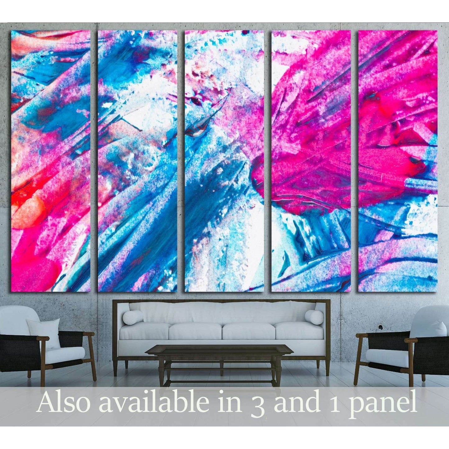 Nail Polish Splashes. art set №2879 Ready to Hang Canvas Print - Zellart Canvas Prints ALL_Products, s-2879