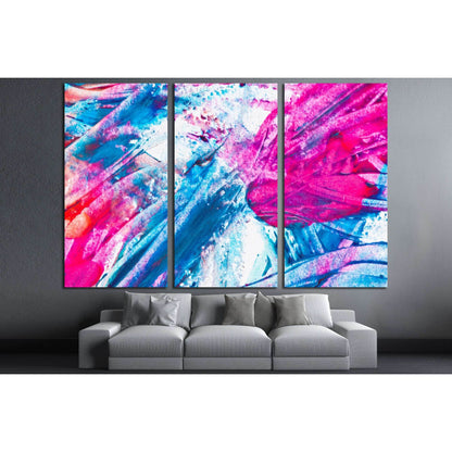 Nail Polish Splashes. art set №2879 Ready to Hang Canvas Print - Zellart Canvas Prints ALL_Products, s-2879