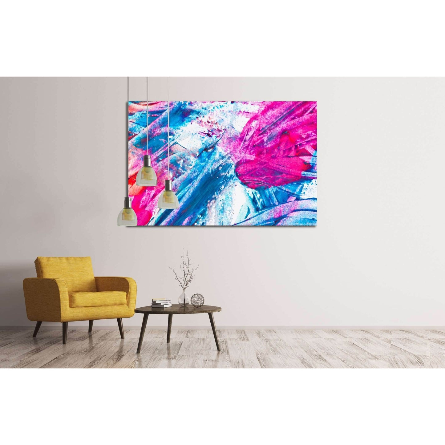 Nail Polish Splashes. art set №2879 Ready to Hang Canvas Print - Zellart Canvas Prints ALL_Products, s-2879