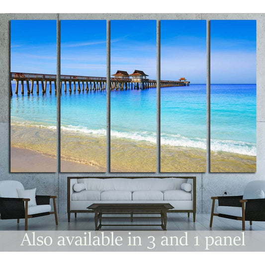 Naples Pier and beach in florida USA sunny day №1904 Ready to Hang Canvas PrintCanvas art arrives ready to hang, with hanging accessories included and no additional framing required. Every canvas print is hand-crafted, made on-demand at our workshop and e