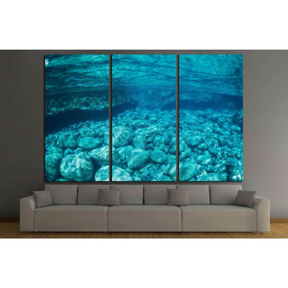 Natural Blue Water Pool, Underwater View №1396 Ready to Hang Canvas Print - Zellart Canvas Prints ALL_Products, s-1396