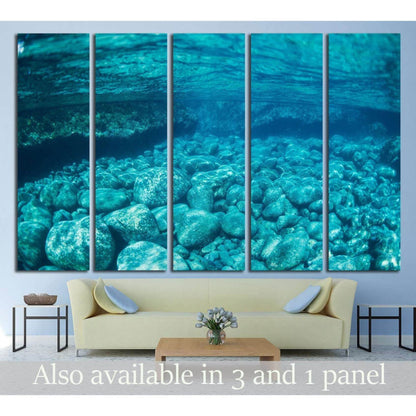 Natural Blue Water Pool, Underwater View №1396 Ready to Hang Canvas Print - Zellart Canvas Prints ALL_Products, s-1396