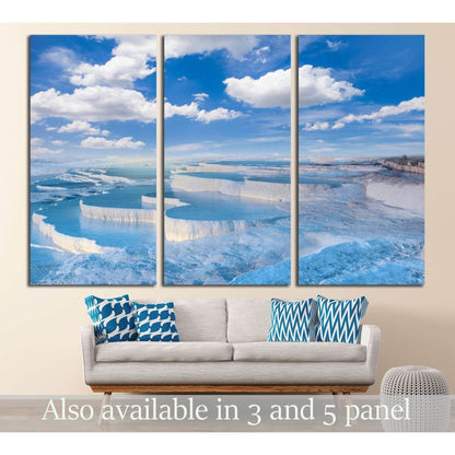 Natural travertine pools and terraces in Pamukkale №3140 Ready to Hang Canvas Print - Zellart Canvas Prints ALL_Products, s-3140