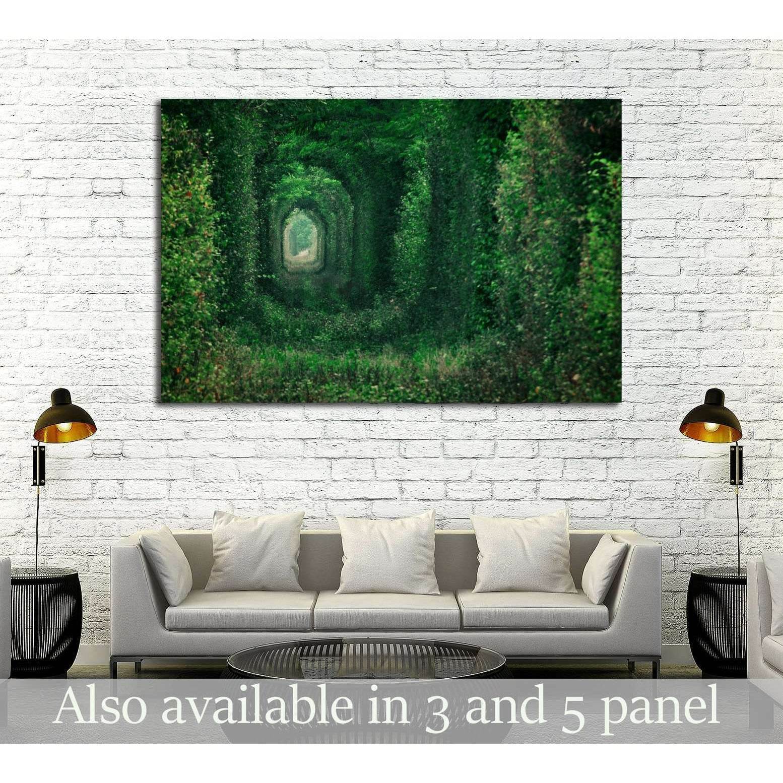 Natural tunnel formed by trees in Romania №2830 Ready to Hang Canvas Print - Zellart Canvas Prints ALL_Products, s-2830