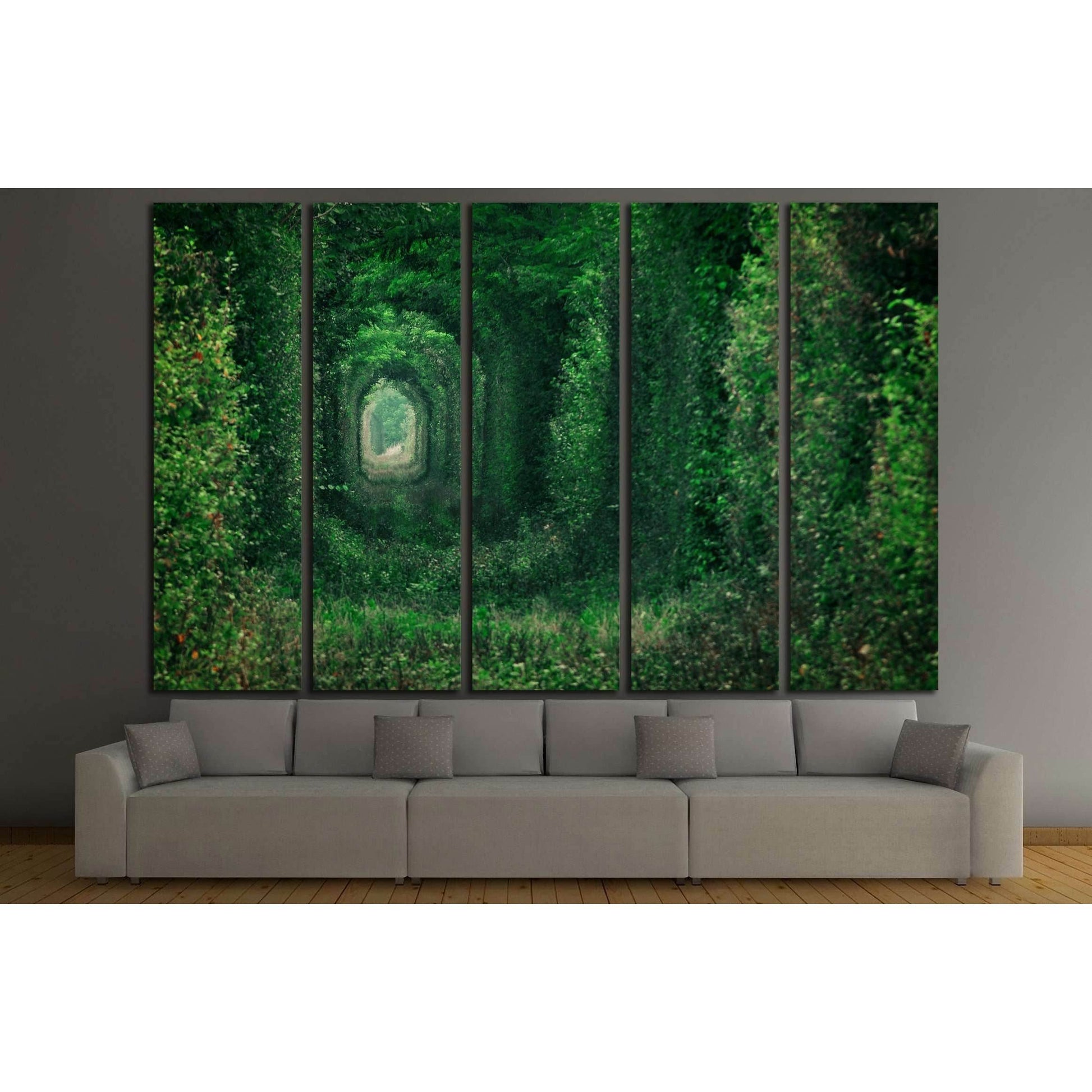 Natural tunnel formed by trees in Romania №2830 Ready to Hang Canvas Print - Zellart Canvas Prints ALL_Products, s-2830