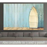 nautical boat shape shelves on wooden table №1403 Ready to Hang Canvas Print