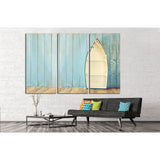 nautical boat shape shelves on wooden table №1403 Ready to Hang Canvas Print