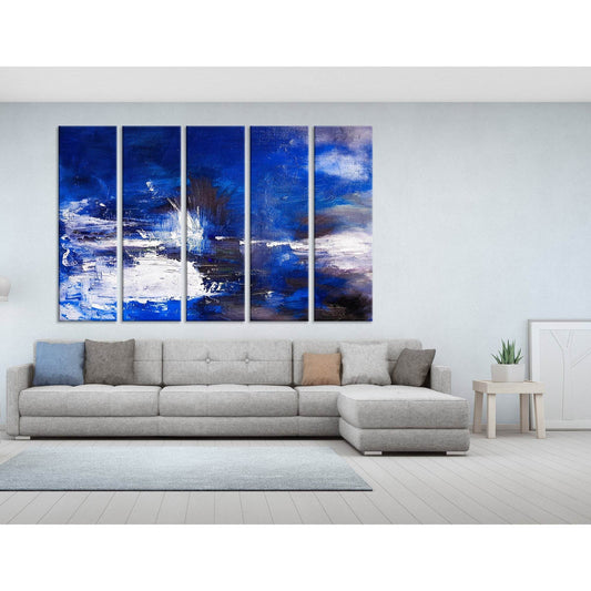 Navy Blue Abstract №04268 Ready to Hang Canvas Print - Zellart Canvas Prints ALL_Products