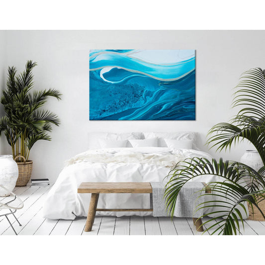 Navy Blue Abstract №04292 Ready to Hang Canvas Print - Zellart Canvas Prints ALL_Products