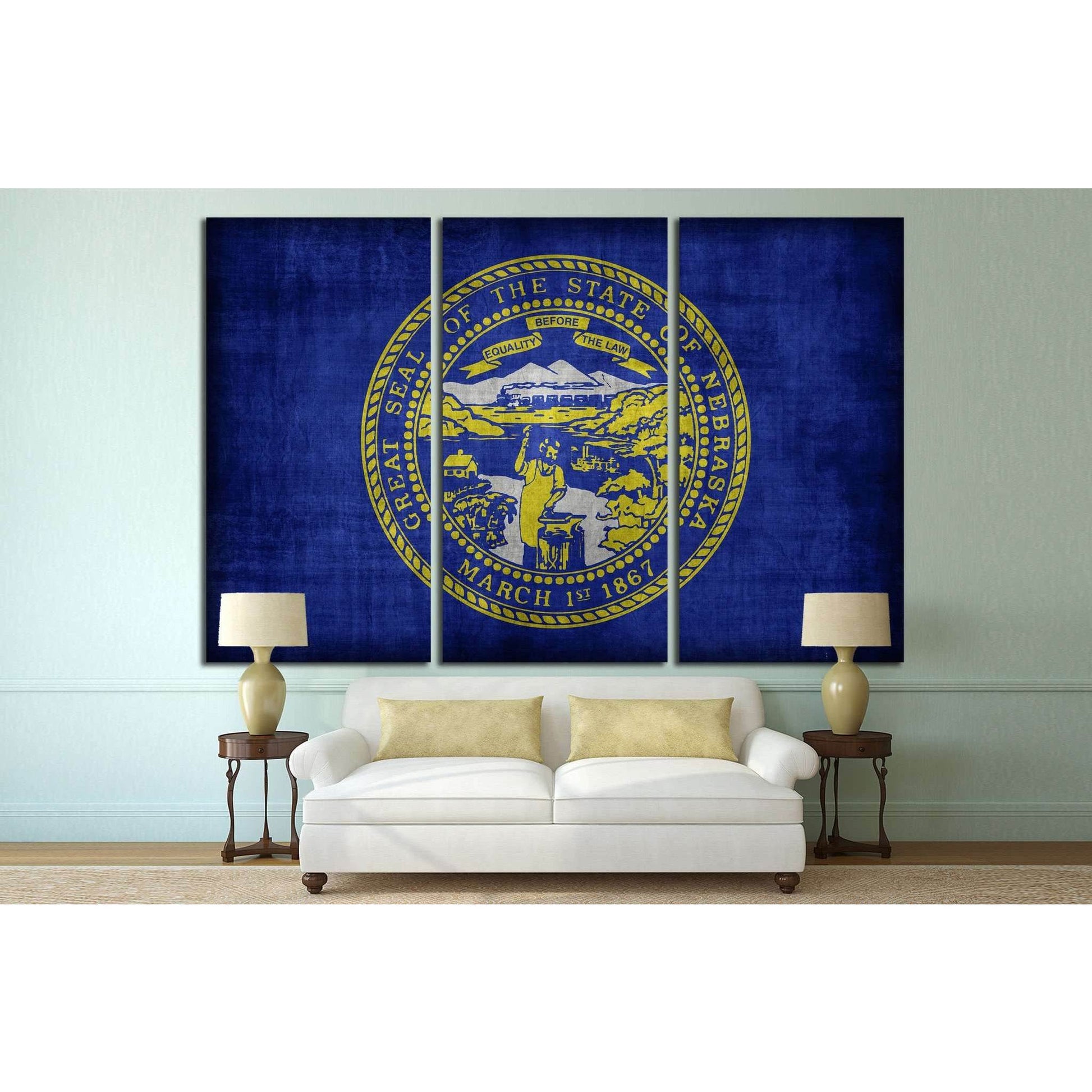 Nebraska flag №679 Ready to Hang Canvas Print - Zellart Canvas Prints ALL_Products, s-679
