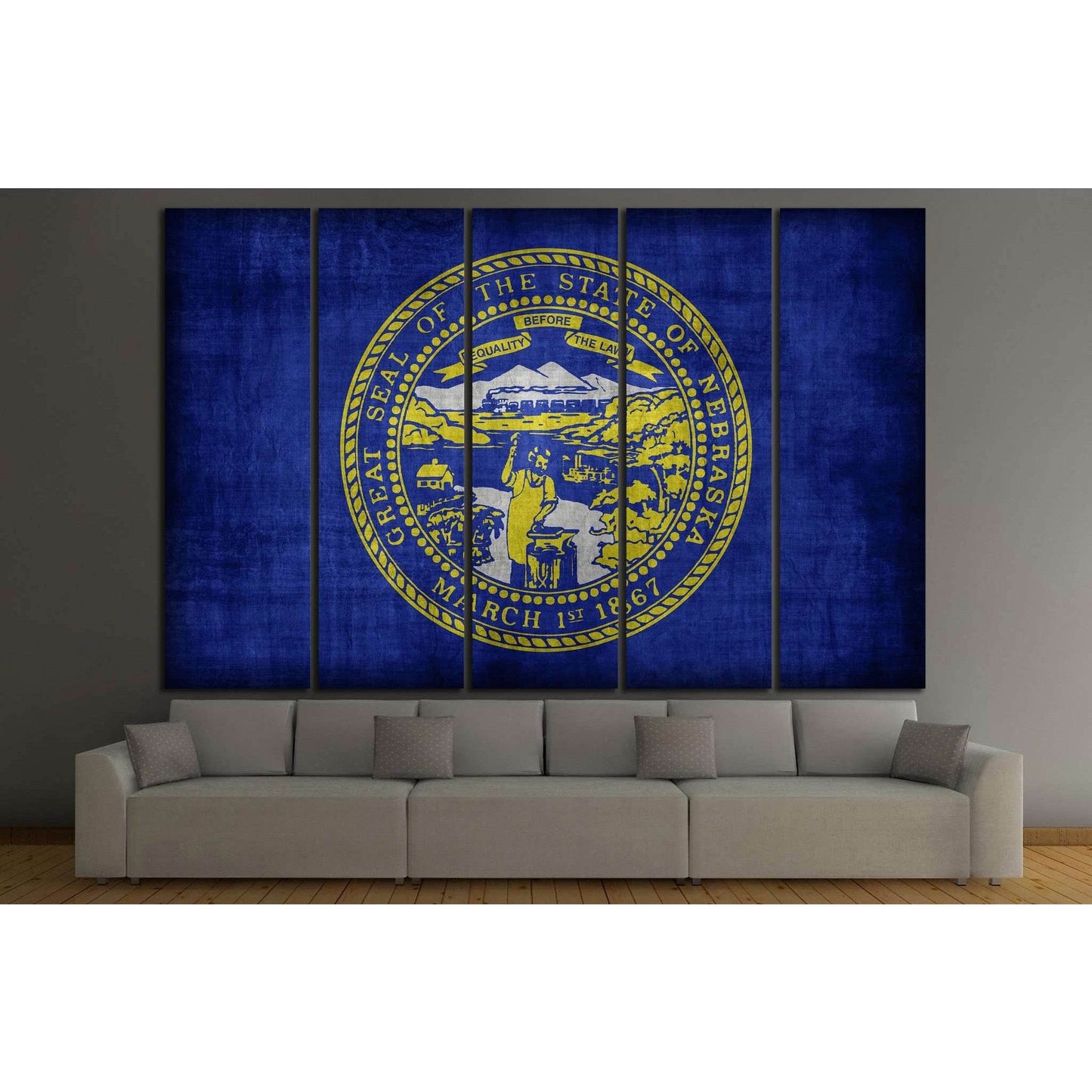 Nebraska flag №679 Ready to Hang Canvas Print - Zellart Canvas Prints ALL_Products, s-679