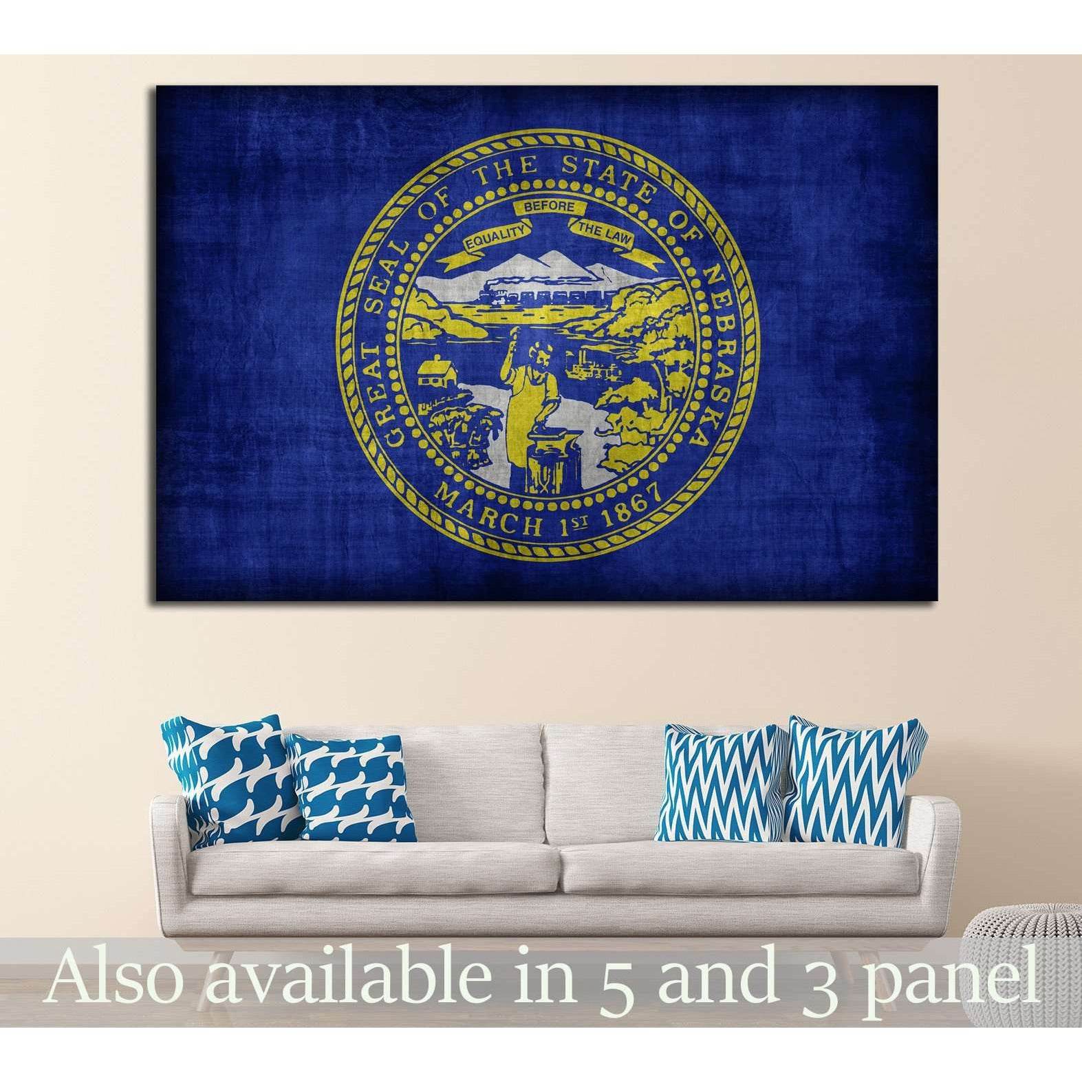 Nebraska flag №679 Ready to Hang Canvas PrintCanvas art arrives ready to hang, with hanging accessories included and no additional framing required. Every canvas print is hand-crafted, made on-demand at our workshop and expertly stretched around 100% Nort