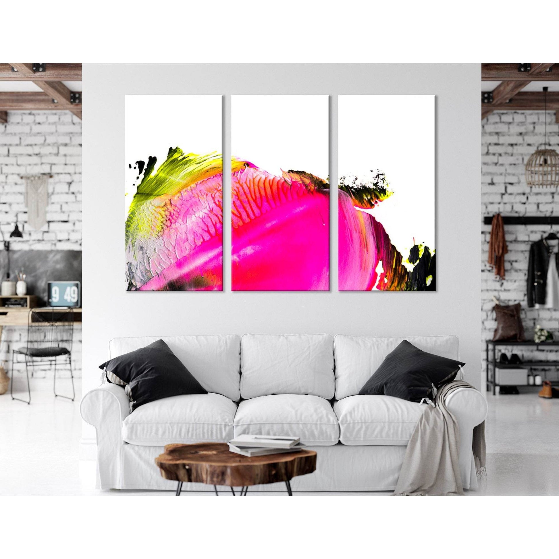 Neon Colors Against White Abstract №04299 Ready to Hang Canvas Print - Zellart Canvas Prints ALL_Products