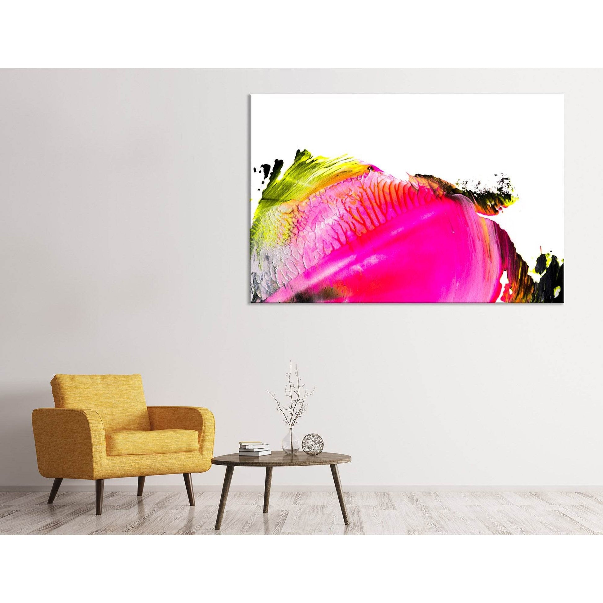 Neon Colors Against White Abstract №04299 Ready to Hang Canvas Print - Zellart Canvas Prints ALL_Products