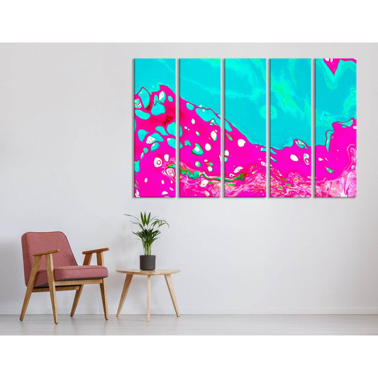 Neon Crimson And Blue Abstract №04417 Ready to Hang Canvas Print - Zellart Canvas Prints ALL_Products