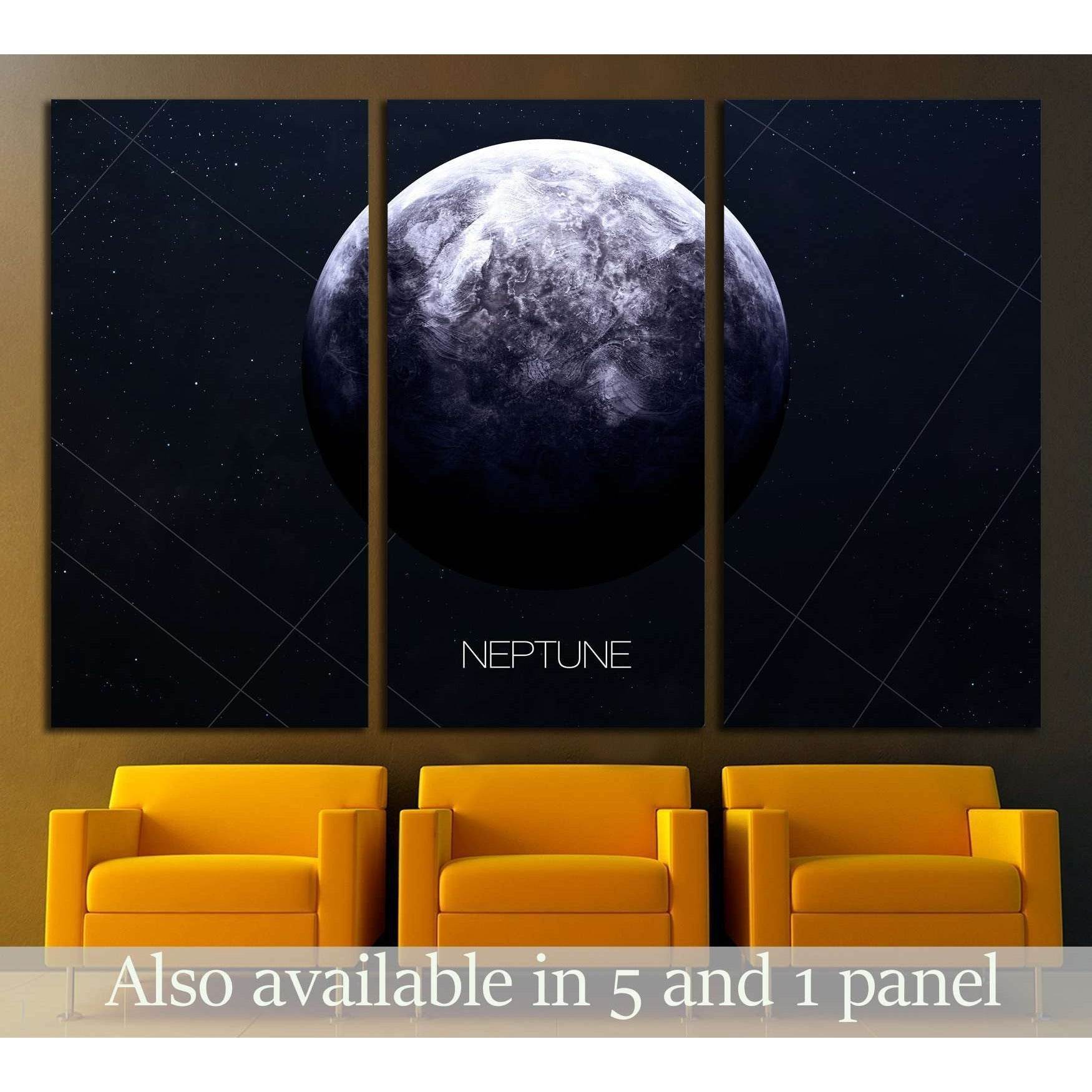 Neptune - High resolution images presents planets of the solar system. №2446 Ready to Hang Canvas Print - Zellart Canvas Prints ALL_Products, s-2446