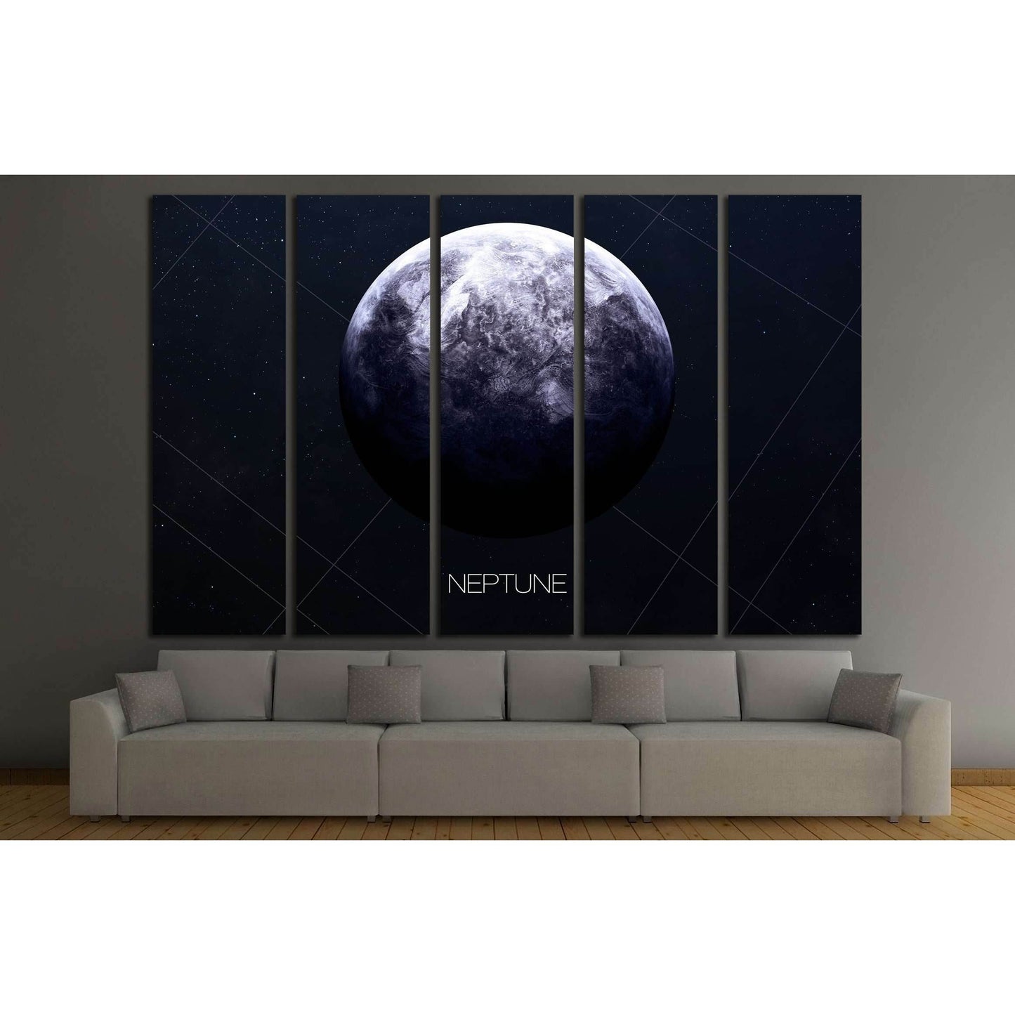 Neptune - High resolution images presents planets of the solar system. №2446 Ready to Hang Canvas Print - Zellart Canvas Prints ALL_Products, s-2446