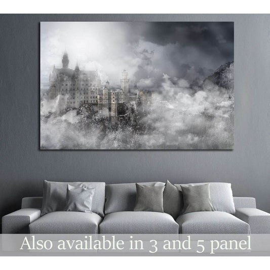 Neuschwanstein castle in the Bavaria Alp №1814 Ready to Hang Canvas Print - Zellart Canvas Prints ALL_Products, s-1814