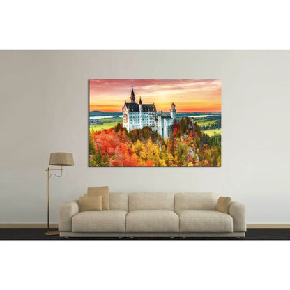 Neuschwanstein castle, Palace situated in Bavaria, Germany №1806 Ready to Hang Canvas Print - Zellart Canvas Prints ALL_Products, s-1806