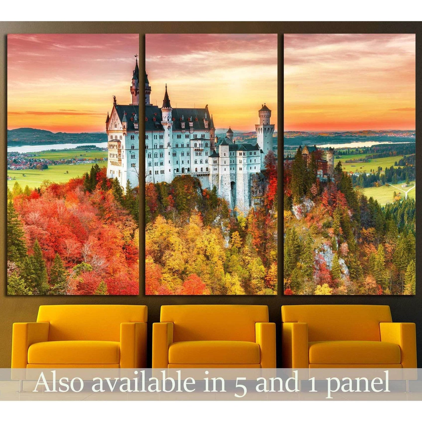 Neuschwanstein castle, Palace situated in Bavaria, Germany №1806 Ready to Hang Canvas Print - Zellart Canvas Prints ALL_Products, s-1806