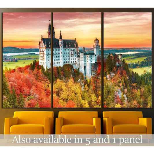 Neuschwanstein castle, Palace situated in Bavaria, Germany №1806 Ready to Hang Canvas Print - Zellart Canvas Prints ALL_Products, s-1806