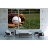 New Baseball in a Glove in the Outfield №2124 Ready to Hang Canvas Print