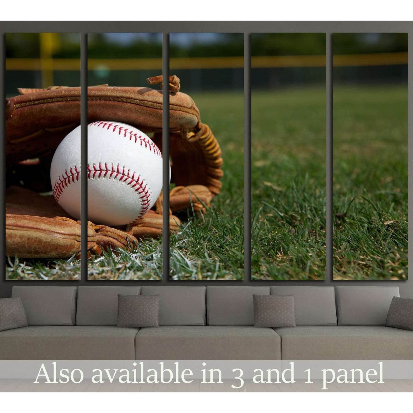 New Baseball in a Glove in the Outfield №2124 Ready to Hang Canvas PrintCanvas art arrives ready to hang, with hanging accessories included and no additional framing required. Every canvas print is hand-crafted, made on-demand at our workshop and expertly