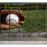 New Baseball in a Glove in the Outfield №2124 Ready to Hang Canvas Print