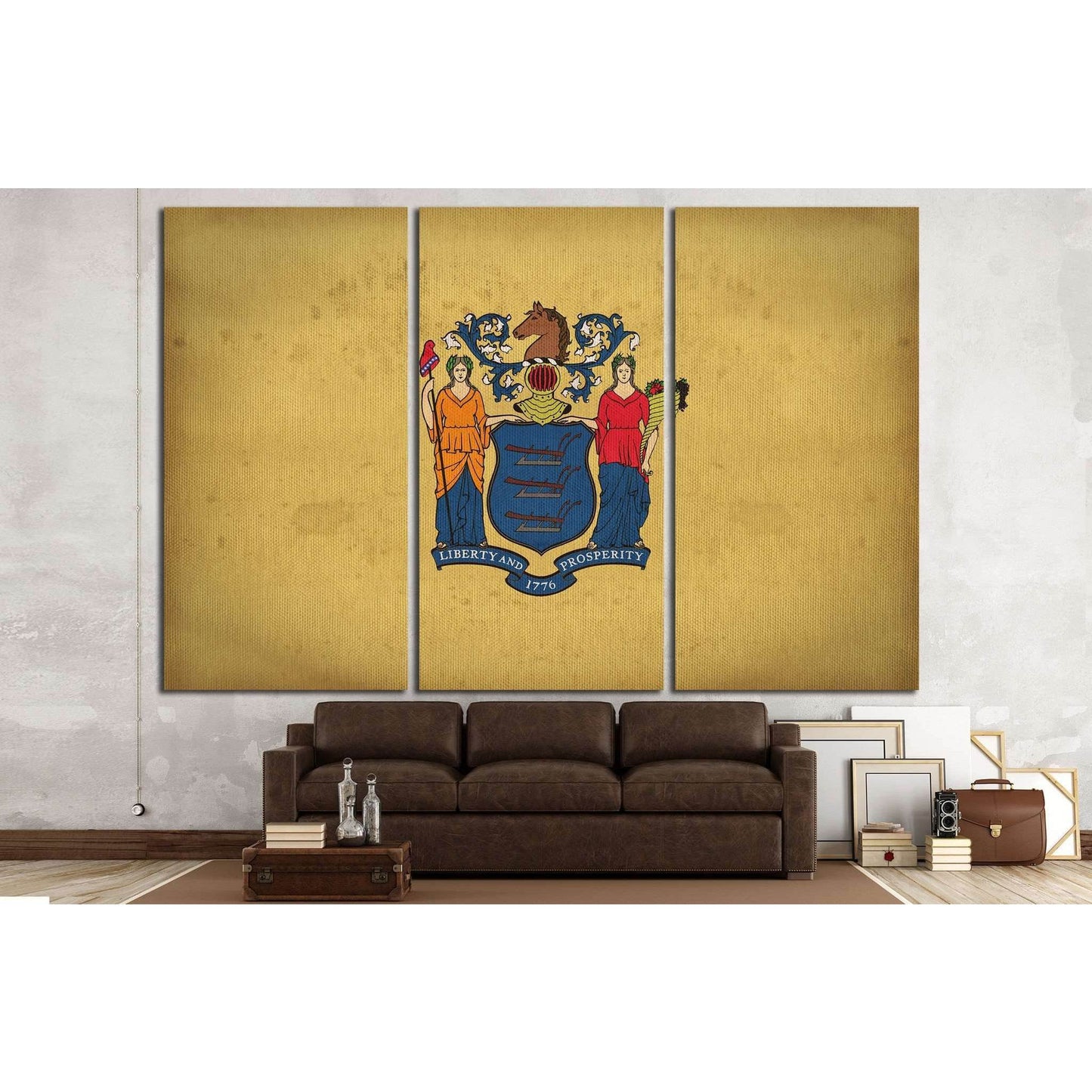 New Jersey flag №680 Ready to Hang Canvas Print - Zellart Canvas Prints ALL_Products, s-680