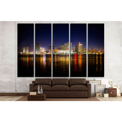 New Orleans Skyline at Night №1700 Ready to Hang Canvas Print - Zellart Canvas Prints ALL_Products, s-1700