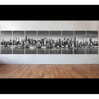 New York Black and White Large Art №53 Ready to Hang Canvas Print - Zellart Canvas Prints 0_NY_ART, ALL_Products, s-53
