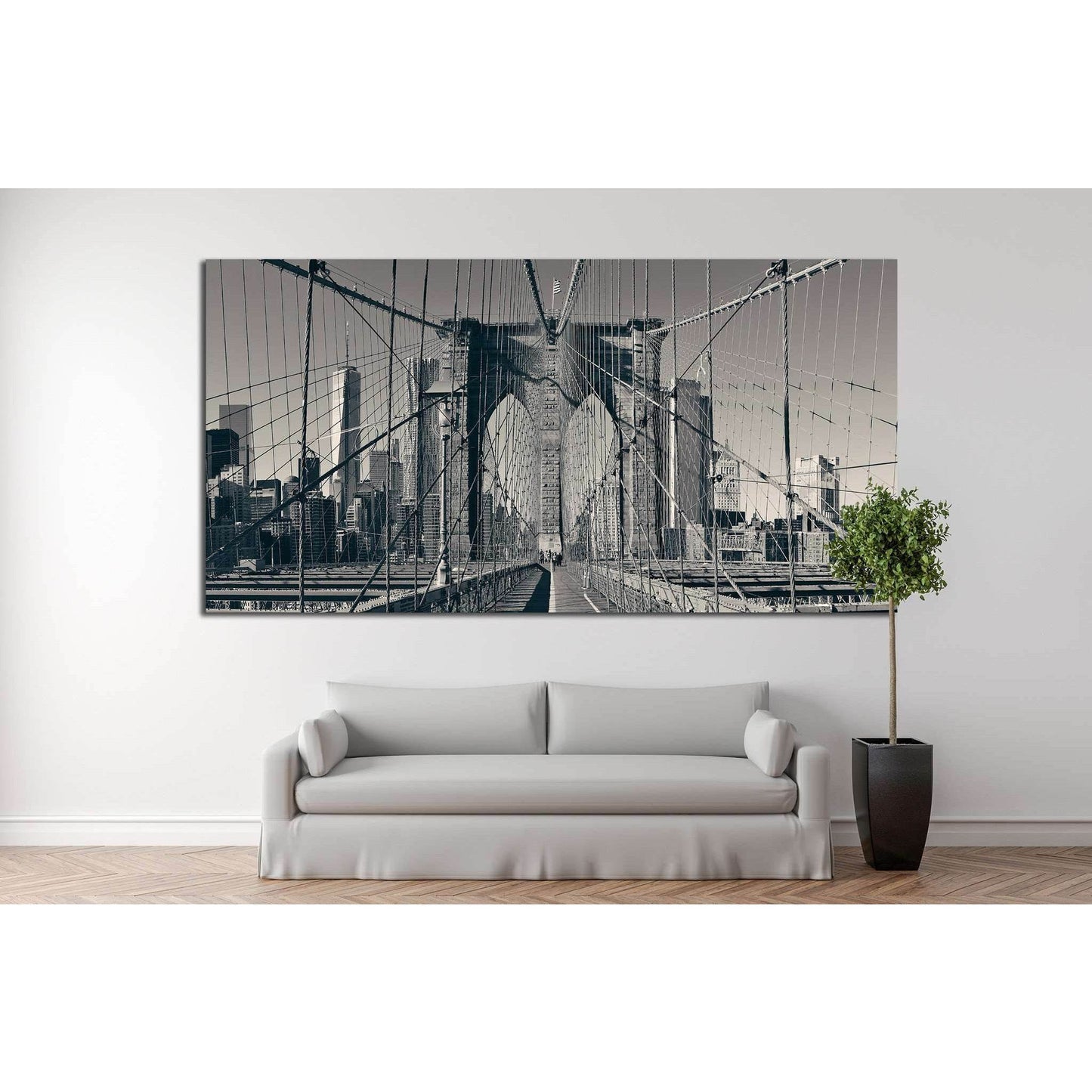 New York Brooklyn Bridge №125 Ready to Hang Canvas Print - Zellart Canvas Prints 0_NY_ART, ALL_Products, wd-125