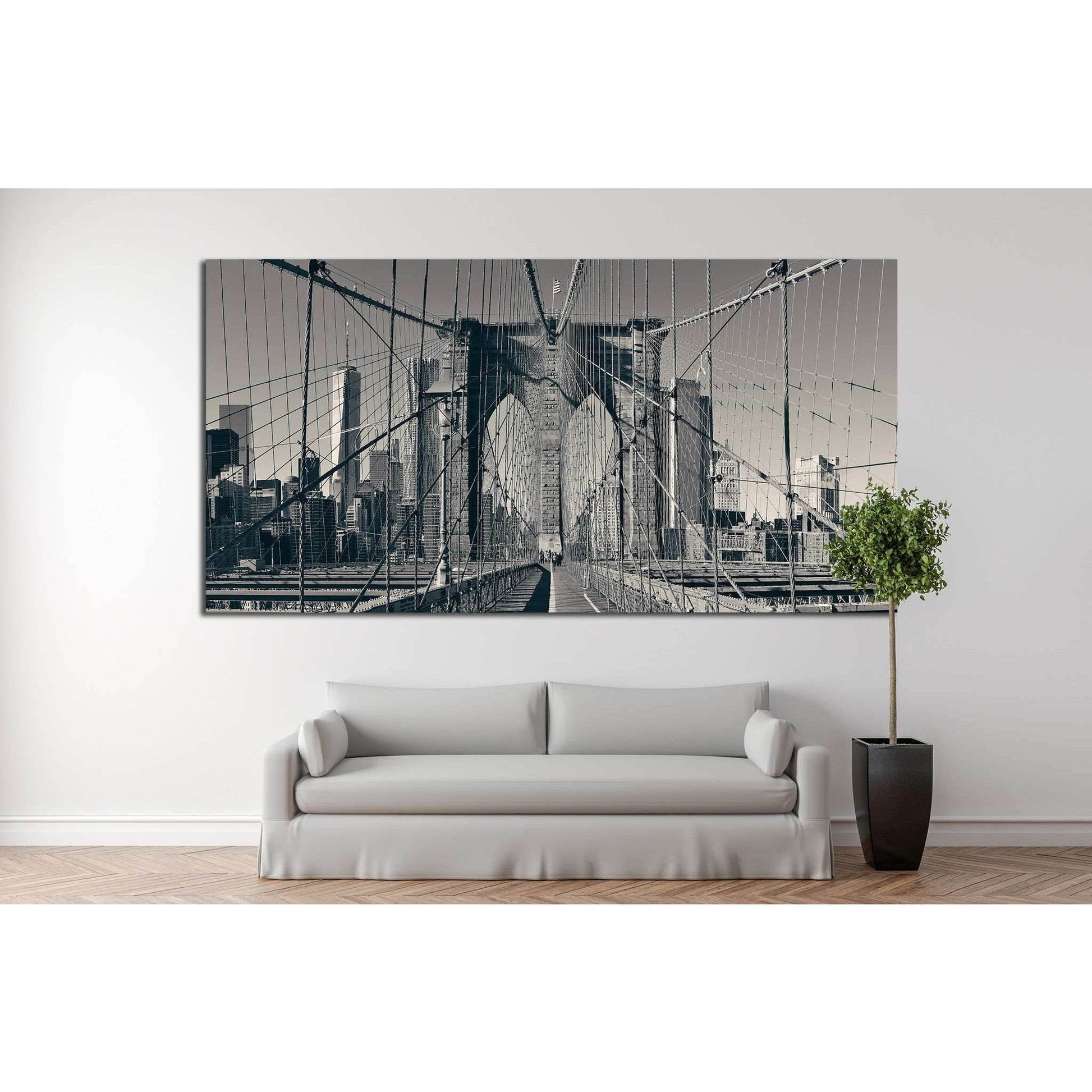 New York Brooklyn Bridge №125 Ready to Hang Canvas Print - Zellart Canvas Prints 0_NY_ART, ALL_Products, wd-125