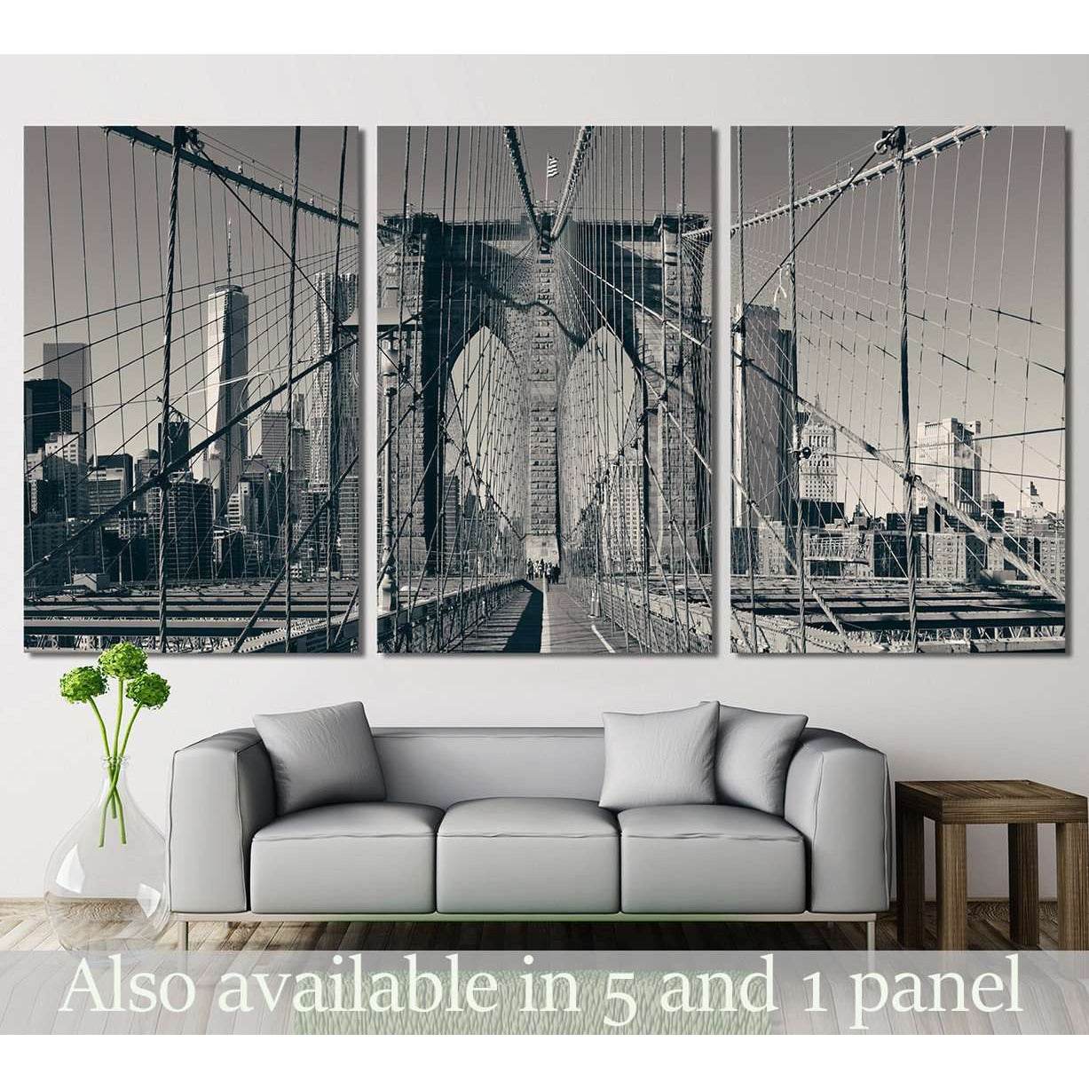 New York Brooklyn Bridge №125 Ready to Hang Canvas Print - Zellart Canvas Prints 0_NY_ART, ALL_Products, wd-125