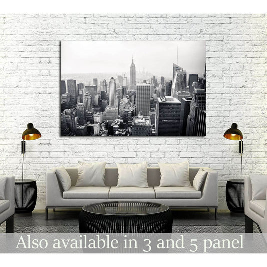 New York city in black and white. Aerial view №2635 Ready to Hang Canvas PrintCanvas art arrives ready to hang, with hanging accessories included and no additional framing required. Every canvas print is hand-crafted, made on-demand at our workshop and ex