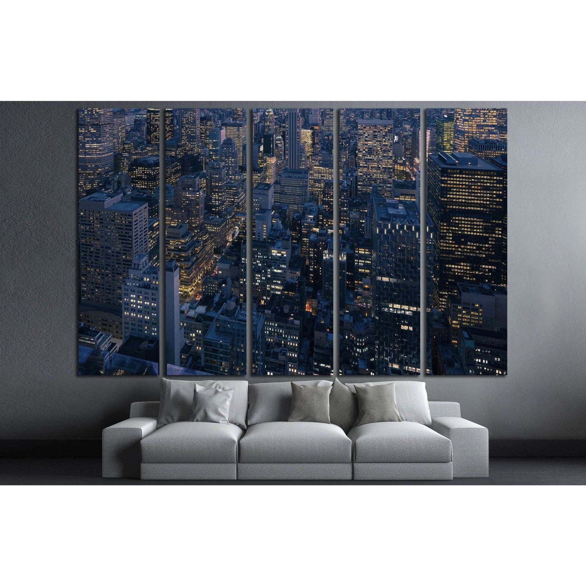 new york city look from bird space №1531 Ready to Hang Canvas Print - Zellart Canvas Prints 0_NY_ART, ALL_Products, s-1531