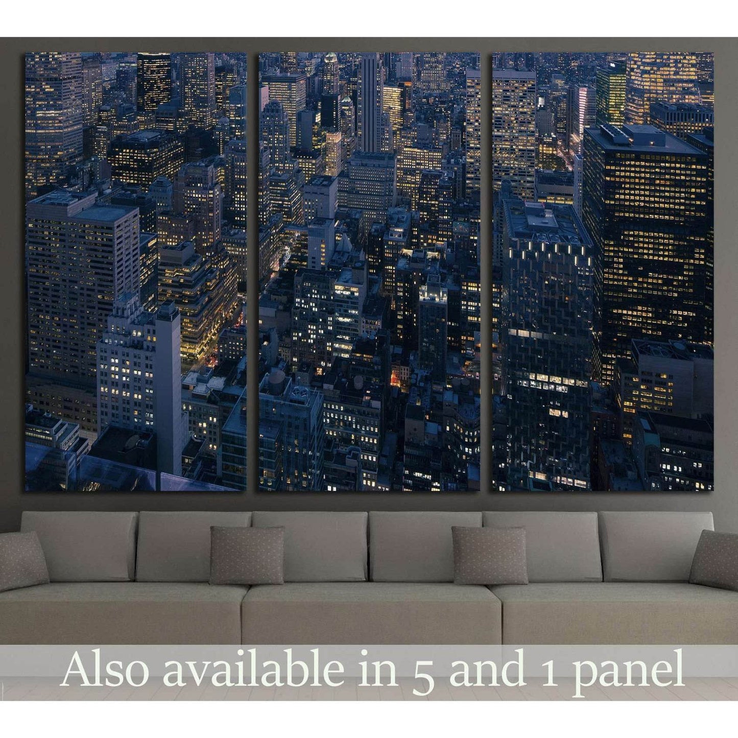 new york city look from bird space №1531 Ready to Hang Canvas Print - Zellart Canvas Prints 0_NY_ART, ALL_Products, s-1531