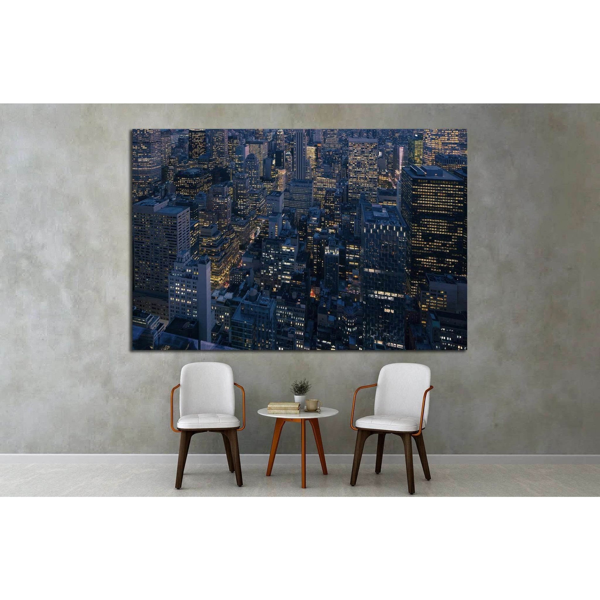 new york city look from bird space №1531 Ready to Hang Canvas Print - Zellart Canvas Prints 0_NY_ART, ALL_Products, s-1531